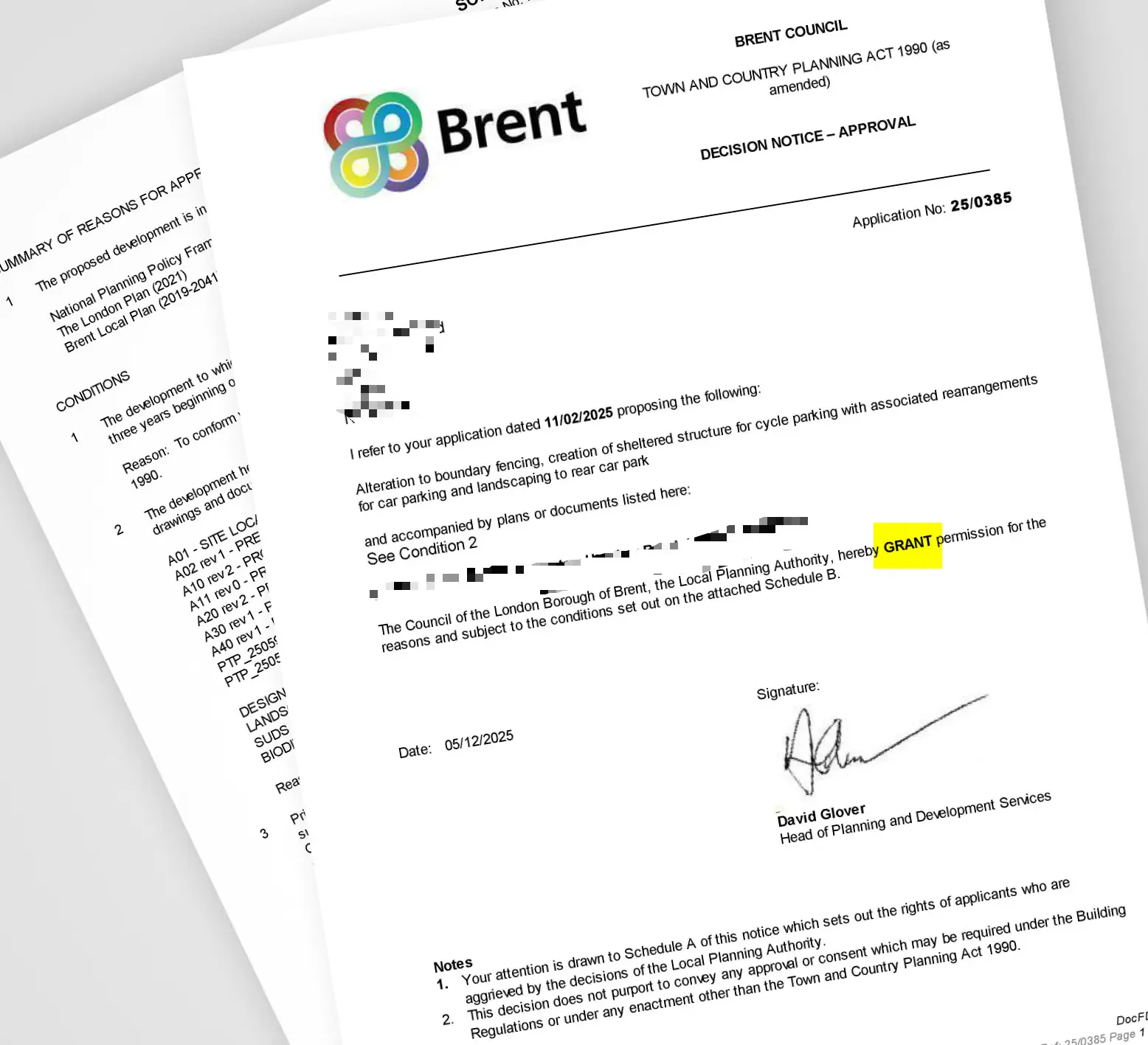 Planning Approval Letter