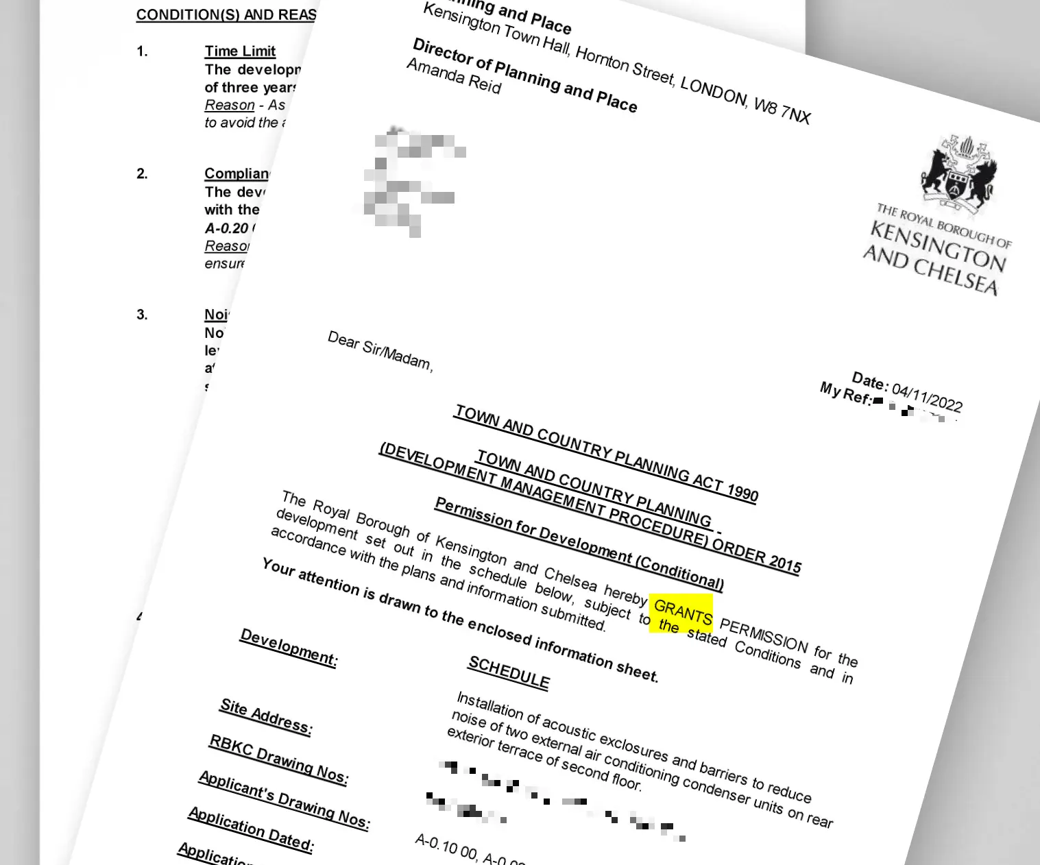 RBKC Kensington and chelsea approval redacted